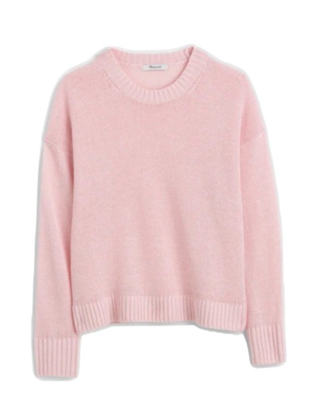 Madewell 100% Linen Drop Shoulder Sweater Pink Blush, XS, NWT